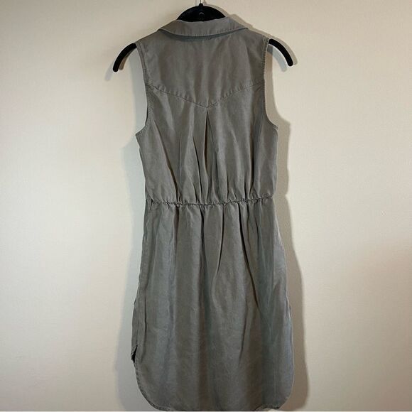 ✨ Lovers + Friends Women’s Olive Green Utility Faux Wrap Collared Dress Small - Picture 7 of 13